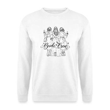 Bride Crew – Winter JGA - Unisex Pullover - Weiß - Vorne - Alina (178cm) & Michal (187cm)