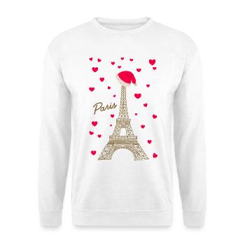 Eiffelturm Paris in der Weihnachtszeit - Unisex Pullover - Weiß - Vorne