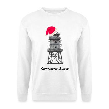 Weihnachten, Kormoranturm, Leuchtturm Nordsee - Unisex Pullover - Weiß - Vorne