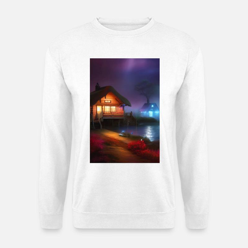 Charmante Hütte am See - Unisex Pullover - Weiß