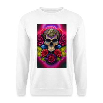Skull with roses - Unisex Sweatshirt - white - Front