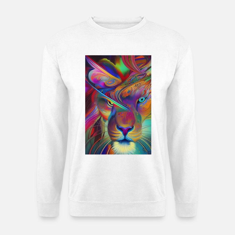 Löwen Kopf - Unisex Pullover - Weiß