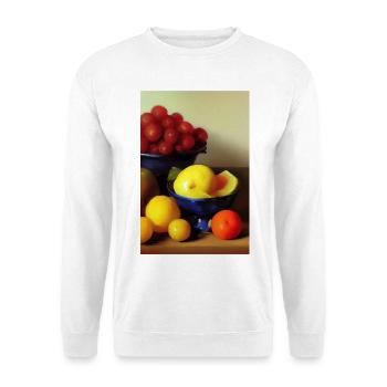 Früchte - Unisex Pullover - Weiß - Vorne - Alina (178cm) & Michal (187cm)