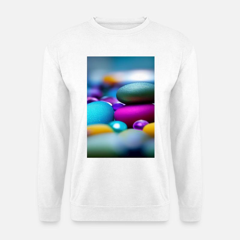 Bunte Steine - Unisex Pullover - Weiß