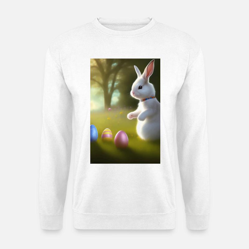Easter Bunny with Easter Eggs - Unisex Sweatshirt - white