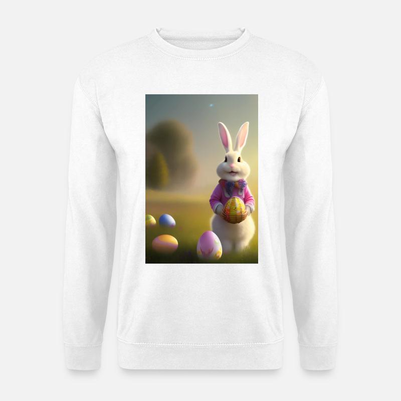 Easter Bunny with Easter Eggs - Unisex Sweatshirt - white