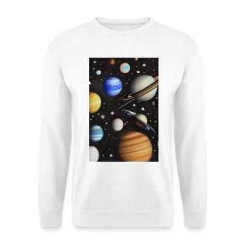 Weltall und Planeten - Unisex Pullover - Weiß - Vorne