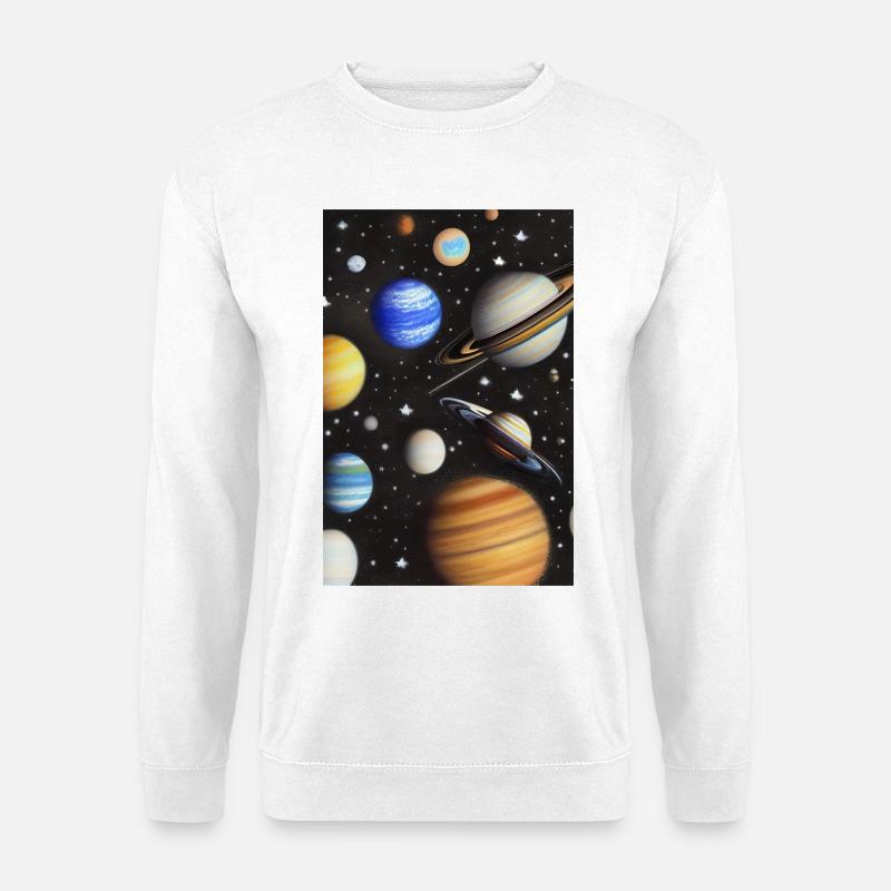 Space and planets - Unisex Sweatshirt - white
