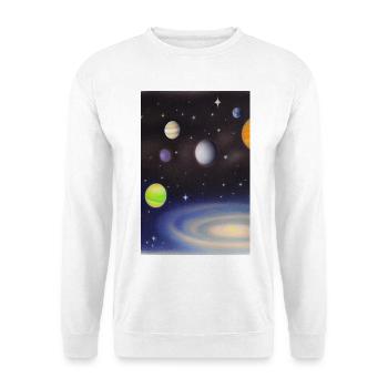 Weltall und Planeten - Unisex Pullover - Weiß - Vorne