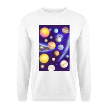 Weltall und Planeten - Unisex Pullover - Weiß - Vorne
