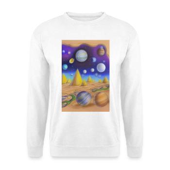 Weltall und Planeten - Unisex Pullover - Weiß - Vorne