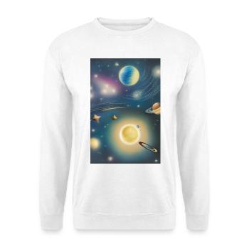 Weltall und Planeten - Unisex Pullover - Weiß - Vorne