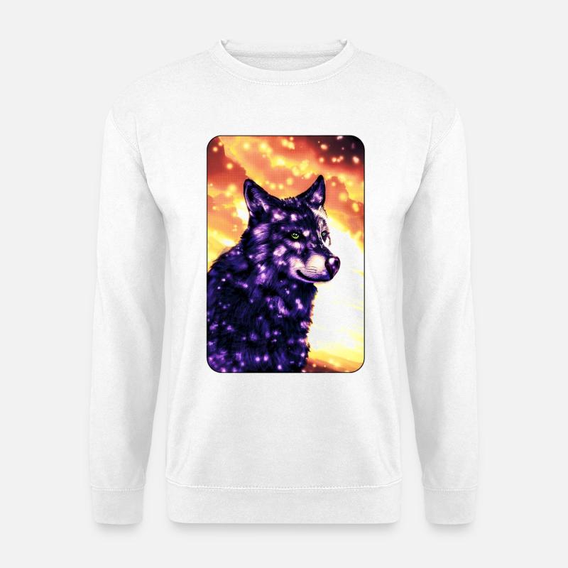 Lila Wolf - Unisex Pullover - Weiß