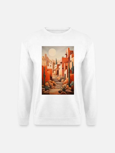 Wüstenlandschaft, Wüstendorf - Unisex Pullover - Weiß