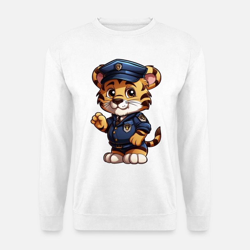 Tiger Polizist - Unisex Pullover - Weiß