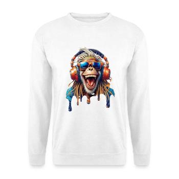 Alter Rasta Affe-Dreads-Lachbrille-Hifi-Helm - Unisex Pullover - Weiß - Vorne