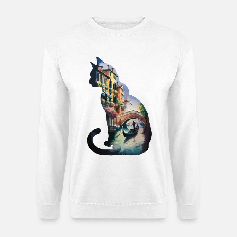Venezianischer Stadtkreis Silhouette - Unisex Pullover - Weiß