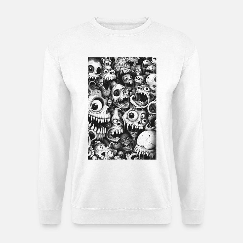 Schädelwimmel Monsterhorde - Unisex Pullover - Weiß