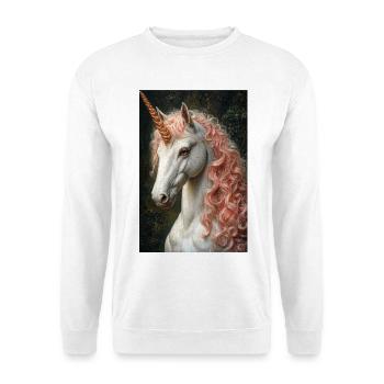 Einhorn im Rosé-Marmorlicht - Unisex Pullover - Weiß - Vorne