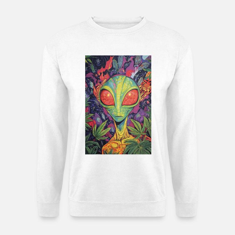 Psychedelic Alien Neon Jungle - Unisex Sweatshirt - white