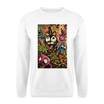 Buntes Comic-Monster Graffiti - Unisex Pullover - Weiß - Vorne