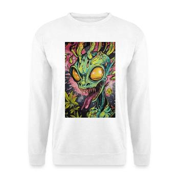 Psychedelic Alien Neon Graffiti - Unisex Sweatshirt - white - Front