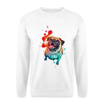 Crazy Anime Pug - Unisex Sweatshirt - white - Front