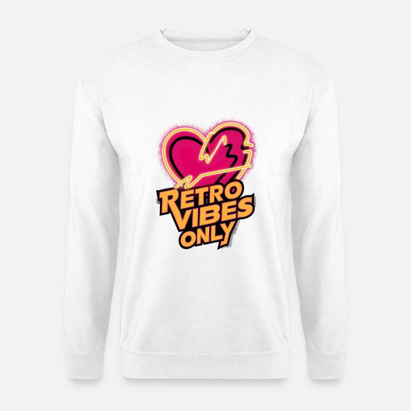Neon Heart - Retro Vibes Only - Unisex Pullover - Weiß