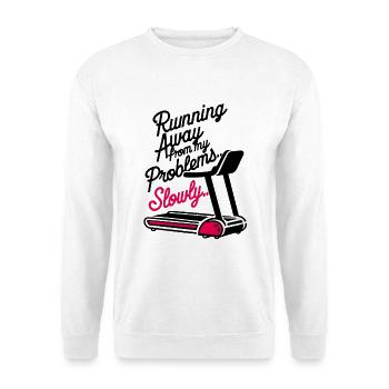 Running from Problems - Slowly - Unisex Pullover - Weiß - Vorne