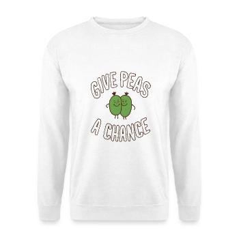Give Peas a Chance - Unisex Pullover - Weiß - Vorne