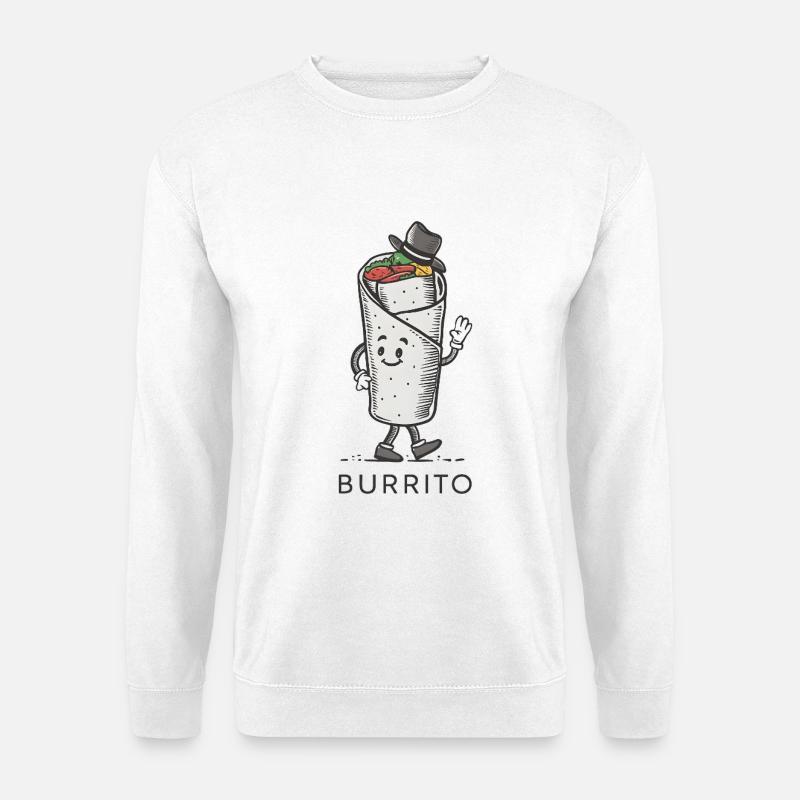 Burrito-Cartoon-Design - Unisex Pullover - Weiß