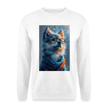 Funny Wolf Illustration Poster - Unisex Sweatshirt - white - Front