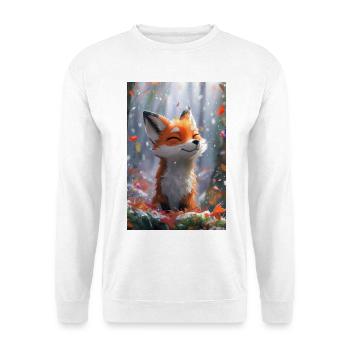 Fuchs Illustration Poster - Unisex Pullover - Weiß - Vorne