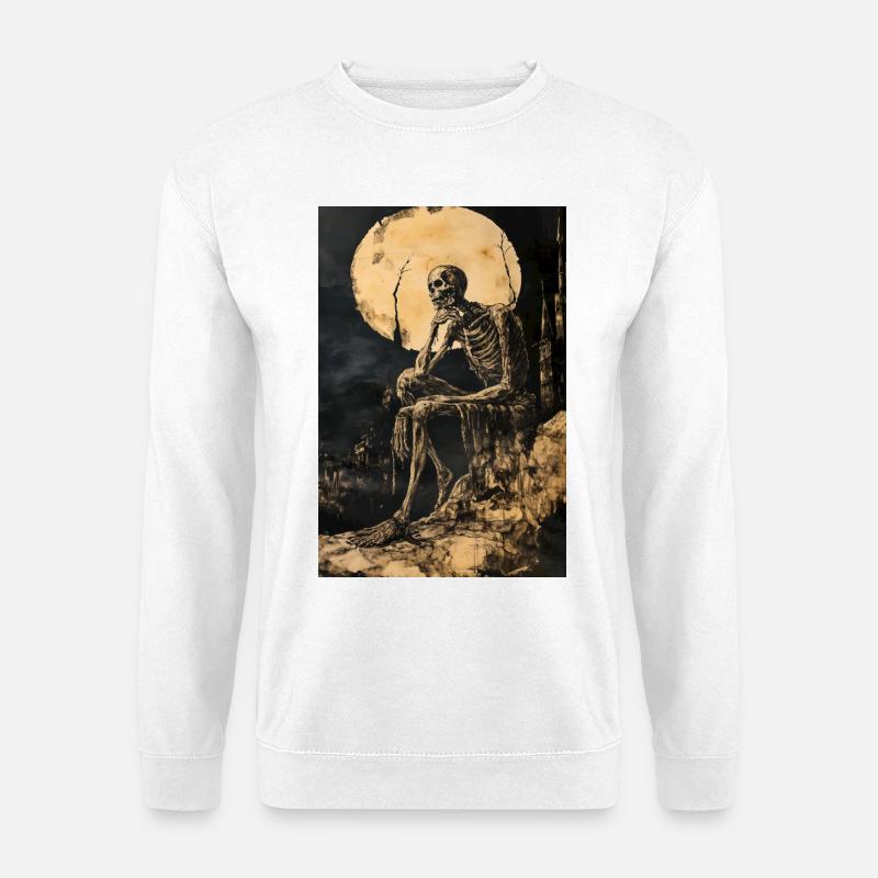 Poster Skelett Illustration - Unisex Pullover - Weiß
