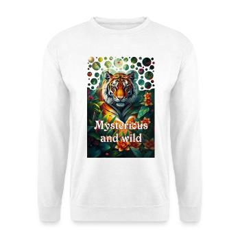 Mystérieux roi tigre dans la jungle aventure - Sweat-shirt Unisexe - blanc - Devant