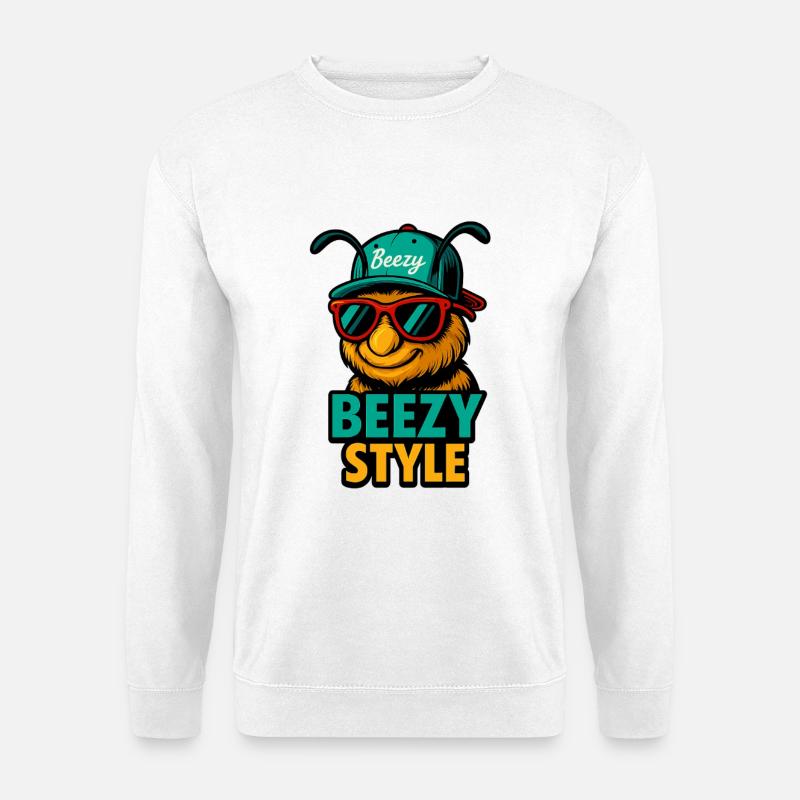 Beezy Style Bee Cap - Unisex Sweatshirt - white