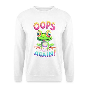 Colorful Frog with Optimistic Message - Unisex Sweatshirt - white - Front