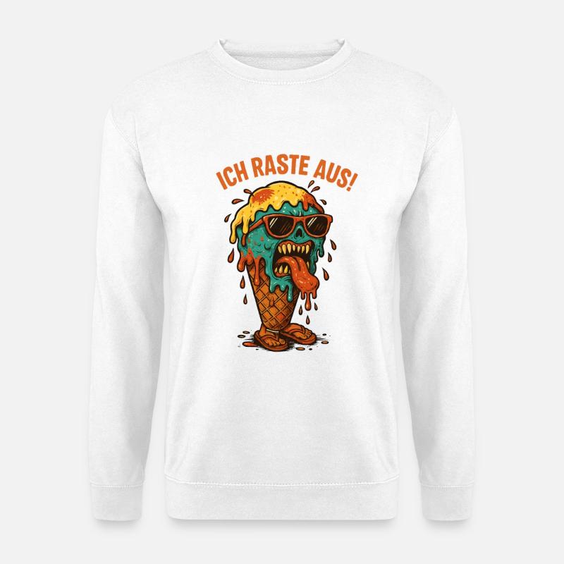 Schmelzendes Eisgesicht - Unisex Pullover - Weiß