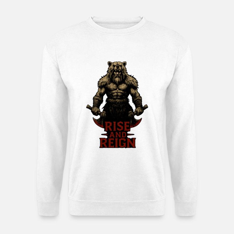 Wikinger Berserker - Rise and Reign - Unisex Pullover - Weiß
