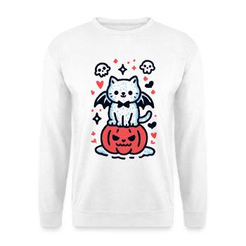 Chat citrouille - Sweat-shirt Unisexe - blanc - Devant