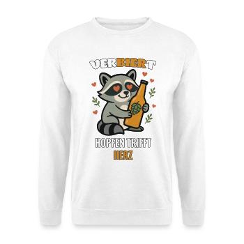 Verbiert Beer Shirt – Hop Love & Raccoon - Unisex Sweatshirt - white - Front