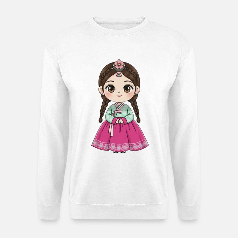 Chibi Hanbok Süßigkeiten-Traum Chaewon - Unisex Pullover - Weiß