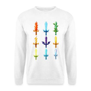 Bunte Fantasy Schwerter Design - Unisex Pullover - Weiß - Vorne