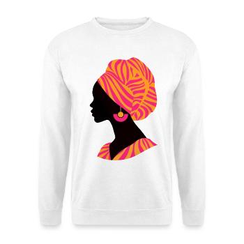 Afrique Femme africaine Design traditionnel - Sweat-shirt Unisexe - blanc - Devant