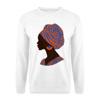 Afrique Femme africaine Design traditionnel - Sweat-shirt Unisexe - blanc - Devant