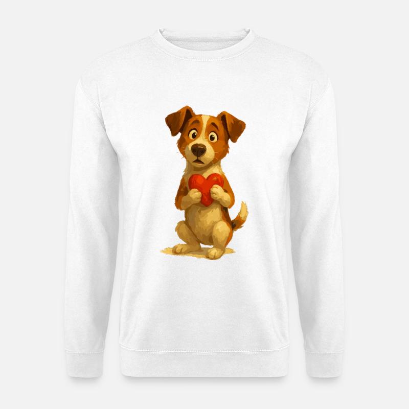 Jack Russell Terrier mit Herz - Unisex Pullover - Weiß