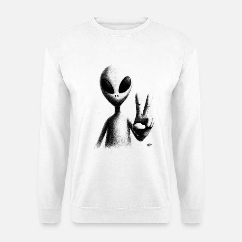 Alien Peace Gesture - Unisex Pullover - Weiß