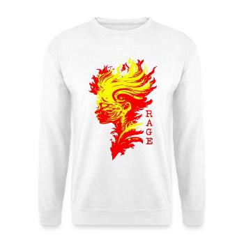 Flammende Wut - Unisex Pullover - Weiß - Vorne - Alina (178cm) & Michal (187cm)