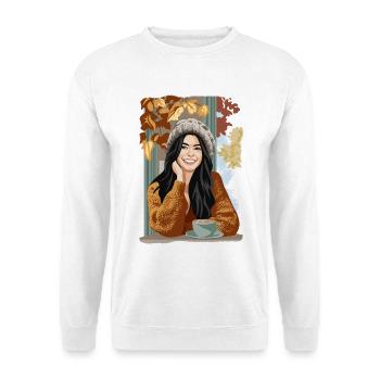 Herbstlicher Kaffee - Unisex Pullover - Weiß - Vorne