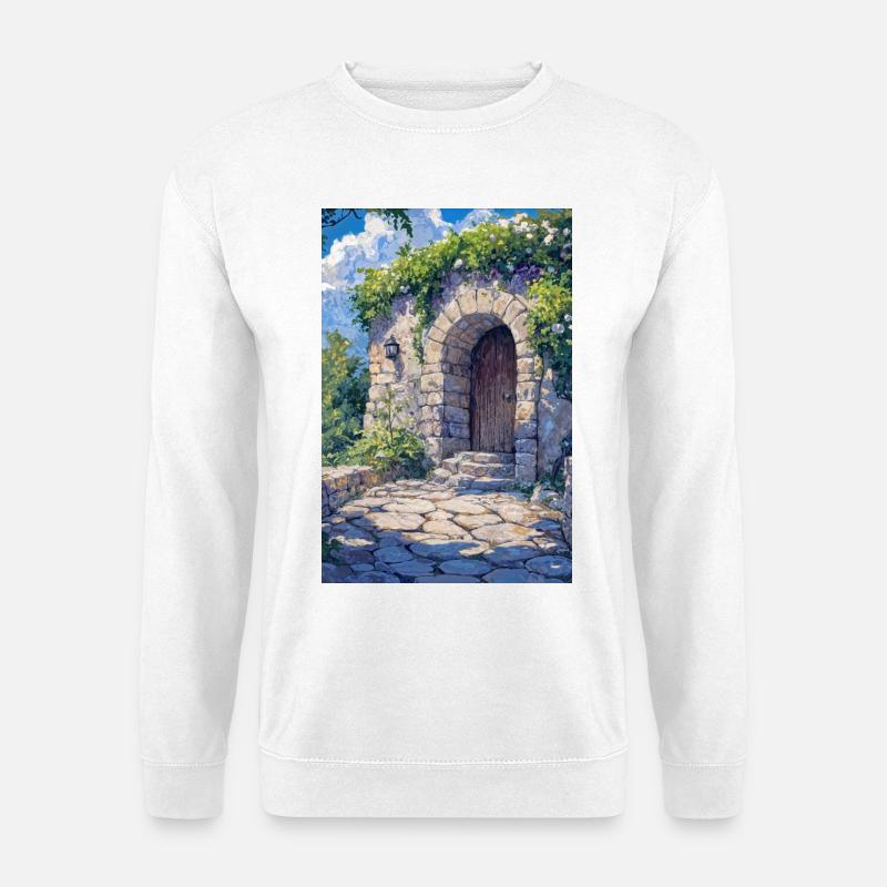 Blumiges Haus - Unisex Pullover - Weiß